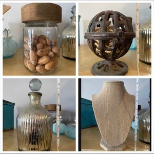 Bundle of 4 Rustic/Industrial/Mercantile/Vintage Home Decor Items